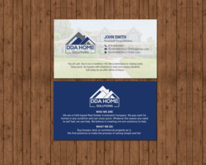 Diseño de Tarjeta de Presentación por chandrayaan.creative para DDA Home Solutions LLC | Diseño: #17643438