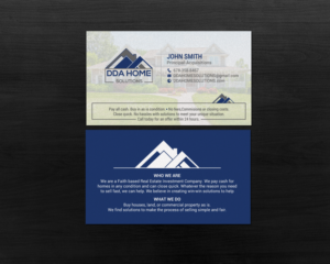 Diseño de Tarjeta de Presentación por chandrayaan.creative para DDA Home Solutions LLC | Diseño: #17643475