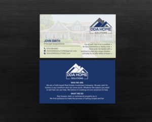 Diseño de Tarjeta de Presentación por chandrayaan.creative para DDA Home Solutions LLC | Diseño: #17645607