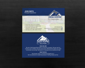 Diseño de Tarjeta de Presentación por chandrayaan.creative para DDA Home Solutions LLC | Diseño: #17645610