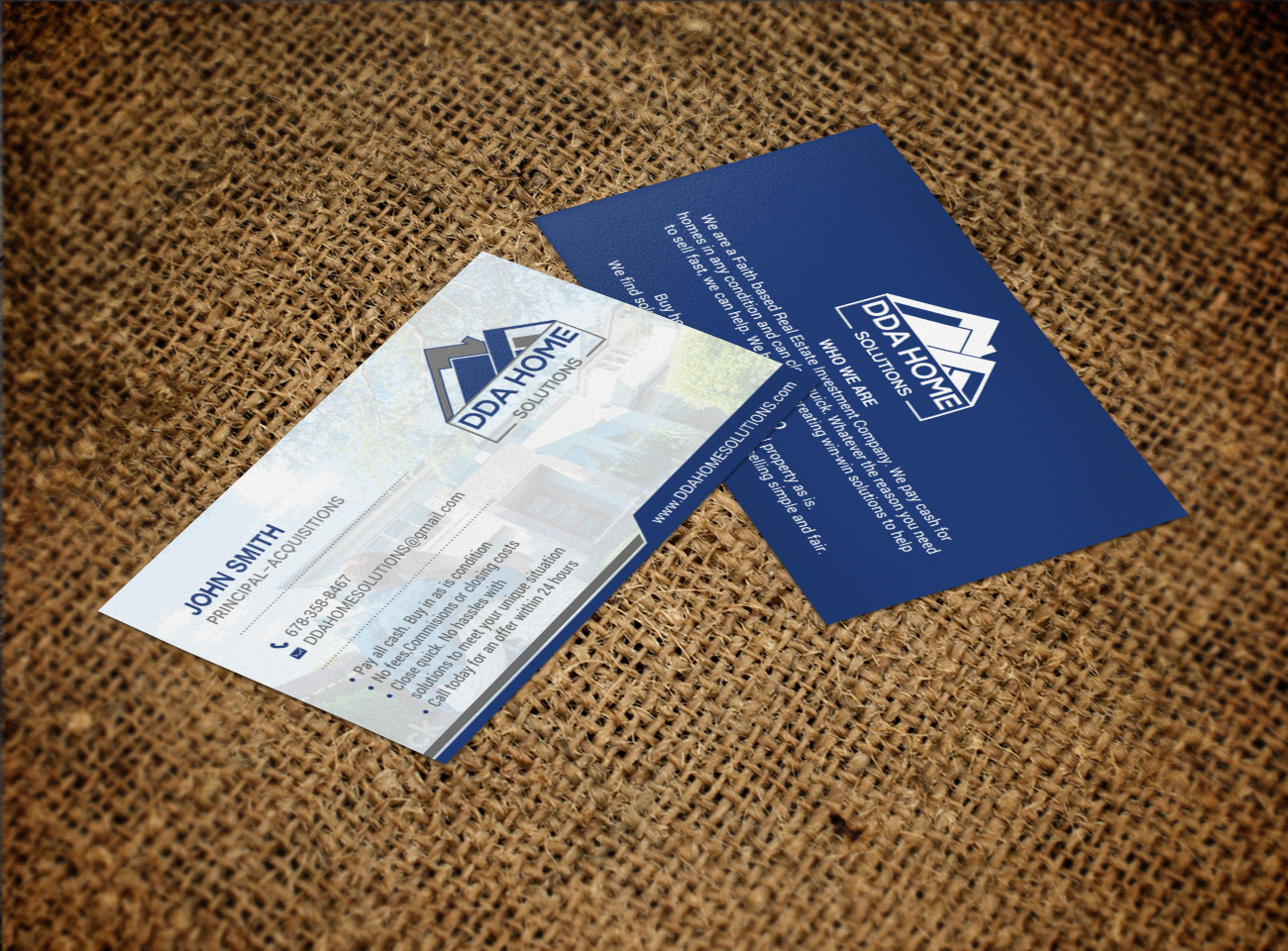 Business Card Design by chandrayaan.creative for DDA Home Solutions LLC | Design #17645679