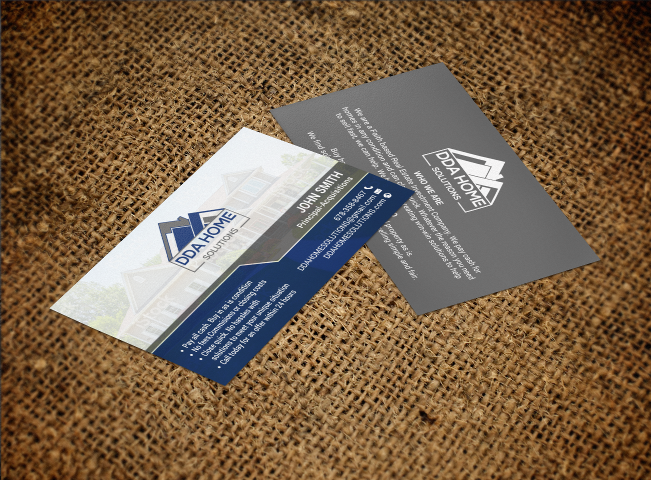 Design de Carte de Visite par chandrayaan.creative pour DDA Home Solutions LLC | Design #17645683