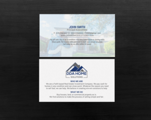 Diseño de Tarjeta de Presentación por chandrayaan.creative para DDA Home Solutions LLC | Diseño: #17647541