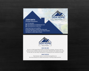 Diseño de Tarjeta de Presentación por chandrayaan.creative para DDA Home Solutions LLC | Diseño: #17647608