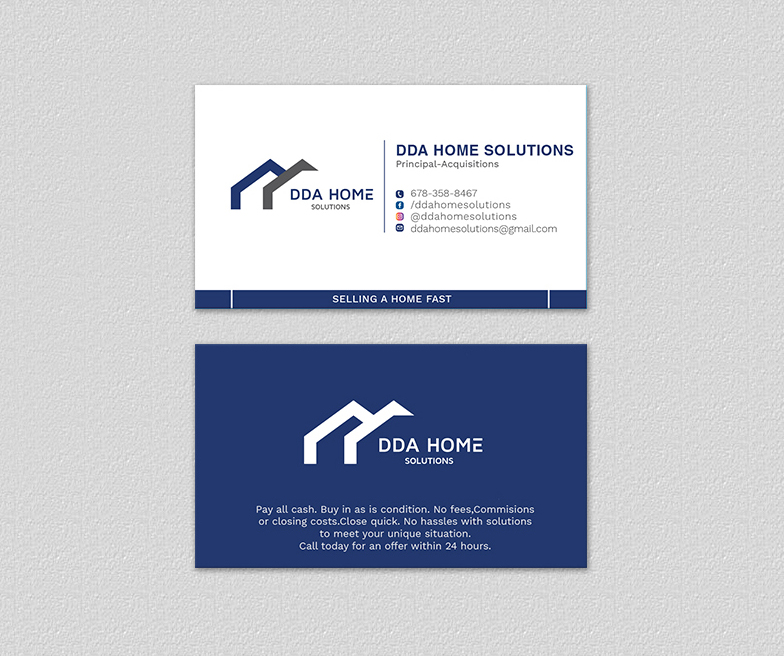 Diseño de Tarjeta de Presentación por Graphic Flame para DDA Home Solutions LLC | Diseño #17684627