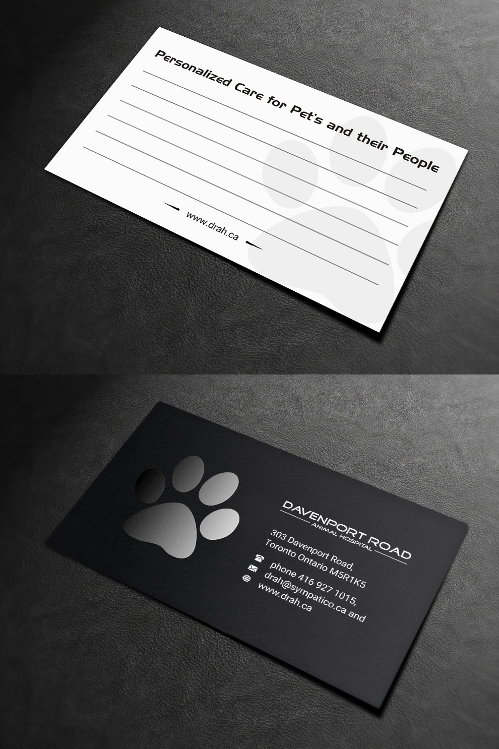 Visitenkarten-Design von INDIAN_Ashok für Davenport Road Animal Hospital | Design #17465132