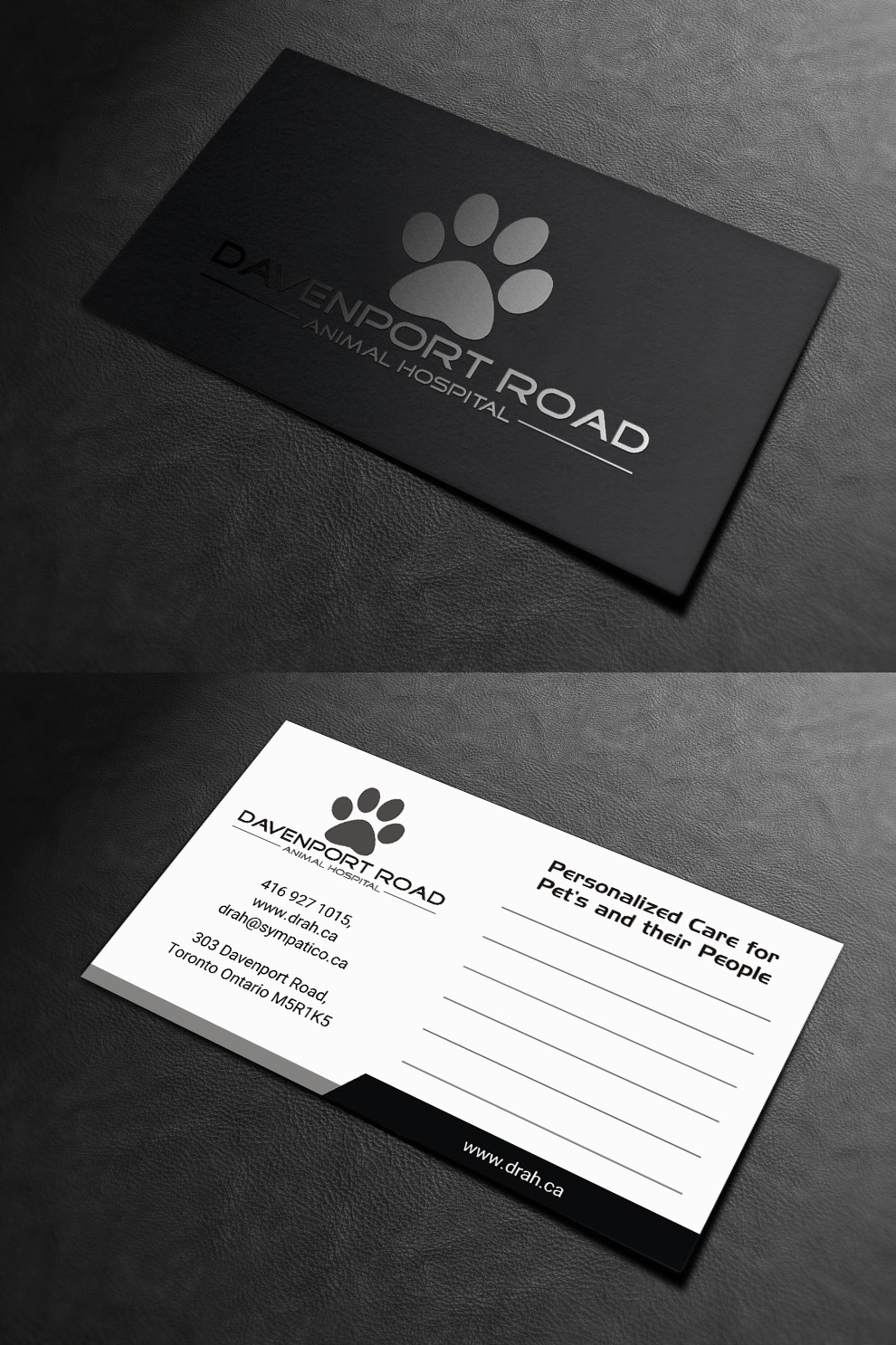Business Card Design by INDIAN_Ashok for Davenport Road Animal Hospital | Design #17465136
