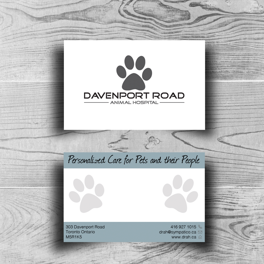 Diseño de Tarjeta de Presentación por Bloomwood Boutique para Davenport Road Animal Hospital | Diseño #17550569