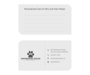 Business Card Design by Johanna J. for Davenport Road Animal Hospital | Design #17573246