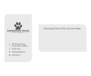 Diseño de Tarjeta de Presentación por Johanna J. para Davenport Road Animal Hospital | Diseño: #17573247
