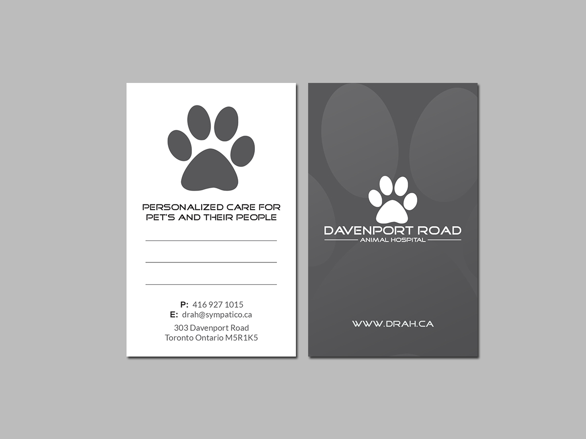 Diseño de Tarjeta de Presentación por Creations Box 2015 para Davenport Road Animal Hospital | Diseño #17489725