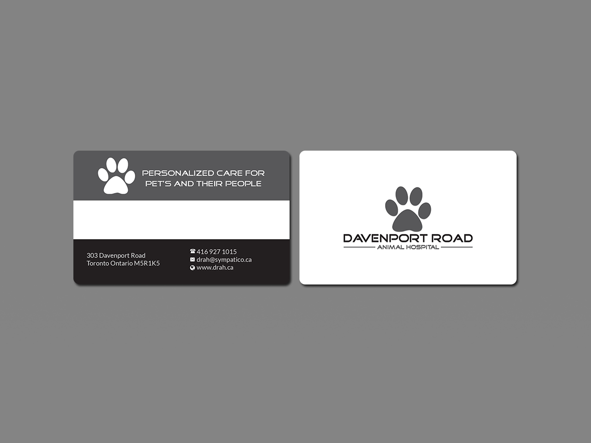Business Card Design by Creations Box 2015 for Davenport Road Animal Hospital | Design #17489726