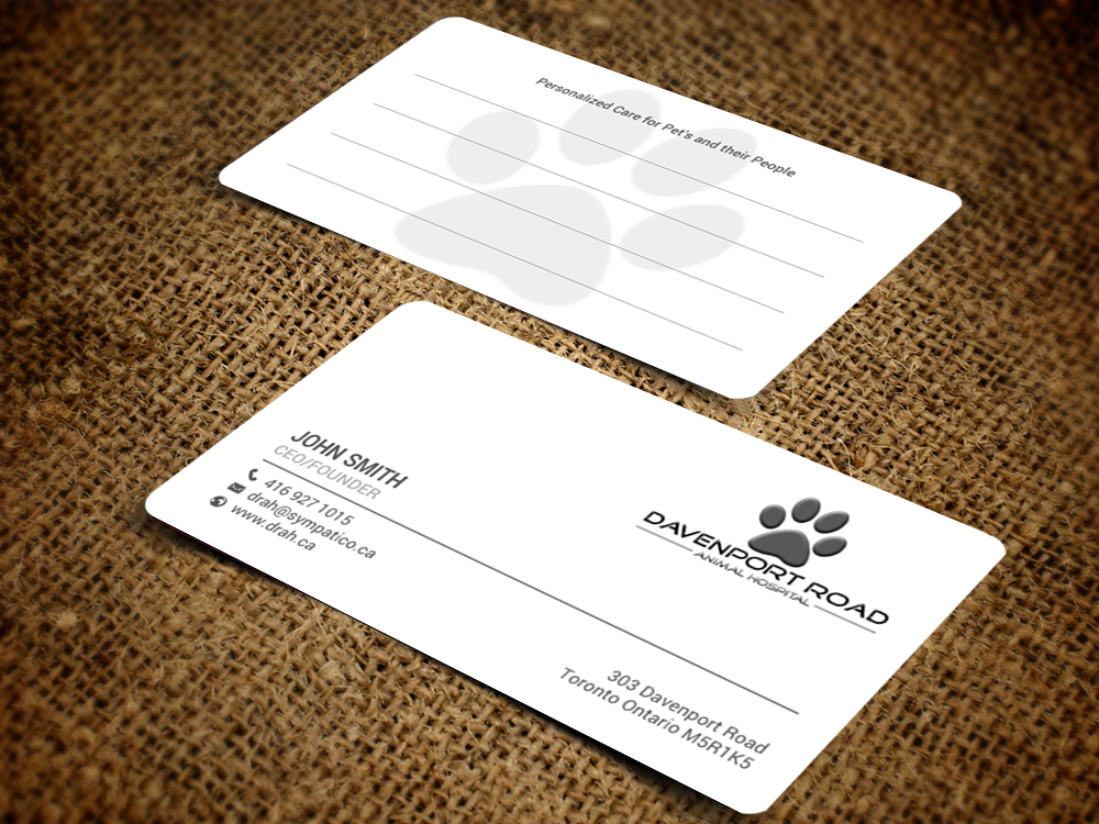 Design de Carte de Visite par chandrayaan.creative pour Davenport Road Animal Hospital | Design #17465099
