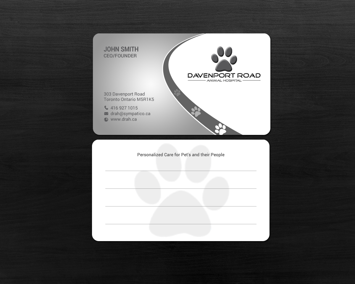 Design de Carte de Visite par chandrayaan.creative pour Davenport Road Animal Hospital | Design #17465943