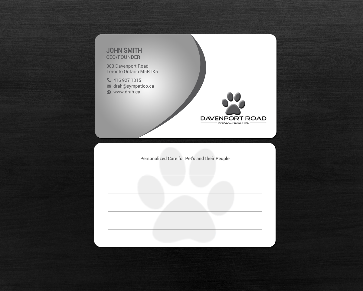 Visitenkarten-Design von chandrayaan.creative für Davenport Road Animal Hospital | Design #17465944