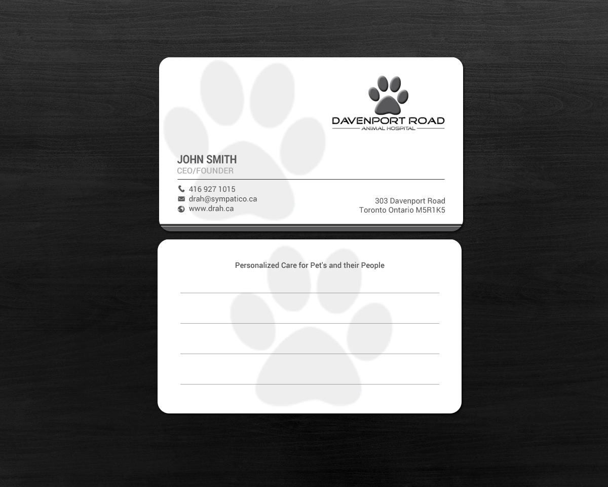 Design de Carte de Visite par chandrayaan.creative pour Davenport Road Animal Hospital | Design #17465946