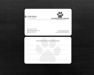 Diseño de Tarjeta de Presentación por chandrayaan.creative para Davenport Road Animal Hospital | Diseño: #17466595