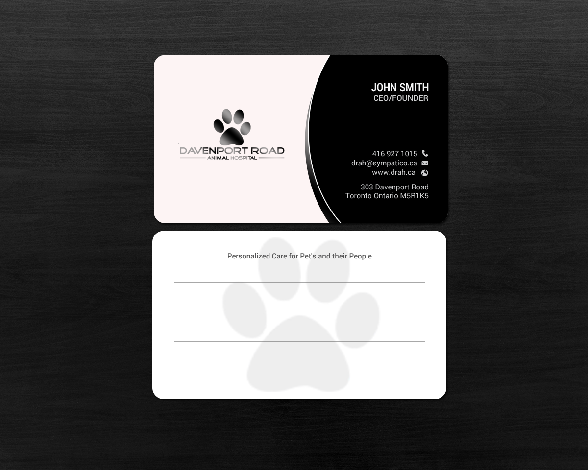 Diseño de Tarjeta de Presentación por chandrayaan.creative para Davenport Road Animal Hospital | Diseño #17467023