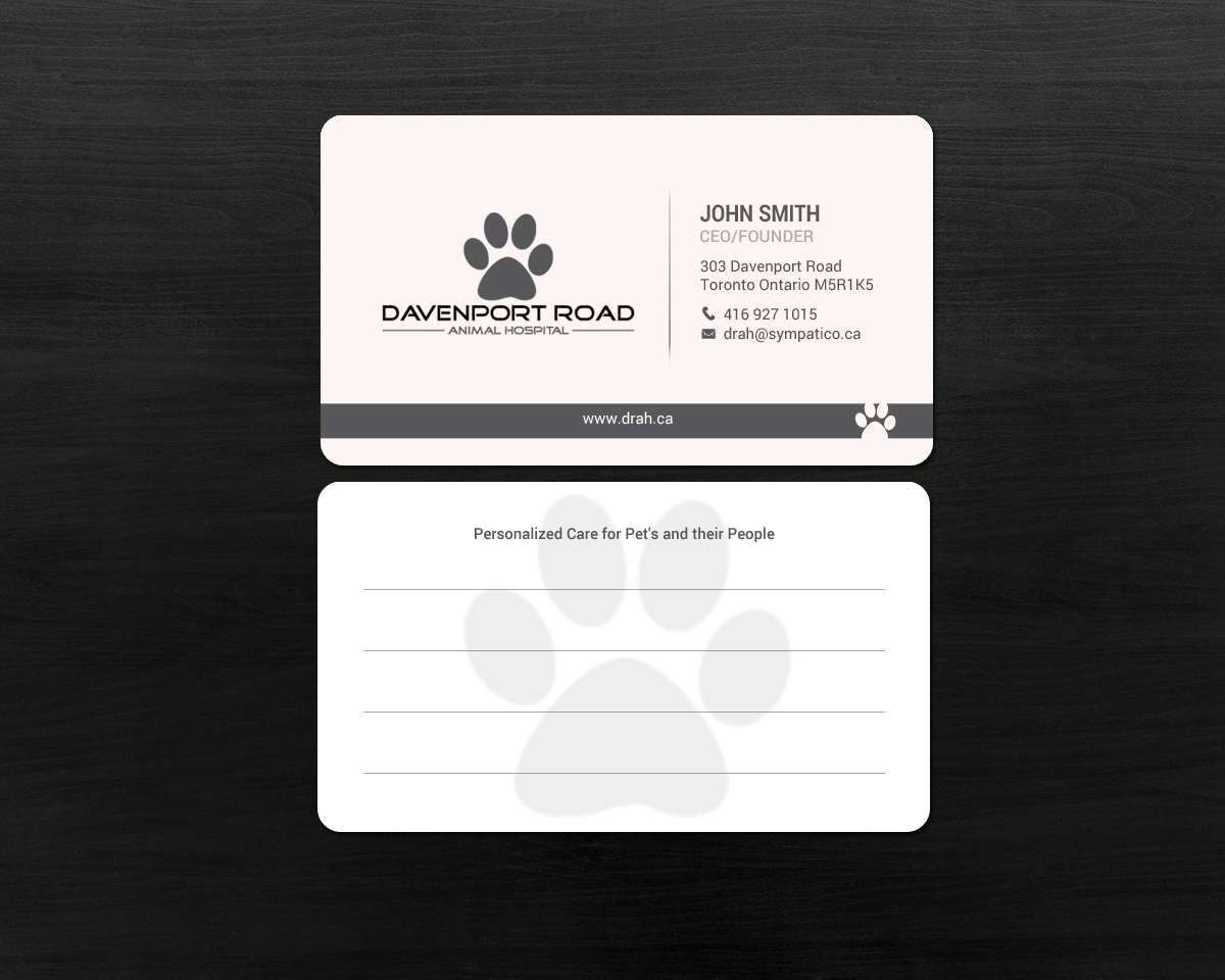 Diseño de Tarjeta de Presentación por chandrayaan.creative para Davenport Road Animal Hospital | Diseño #17467025