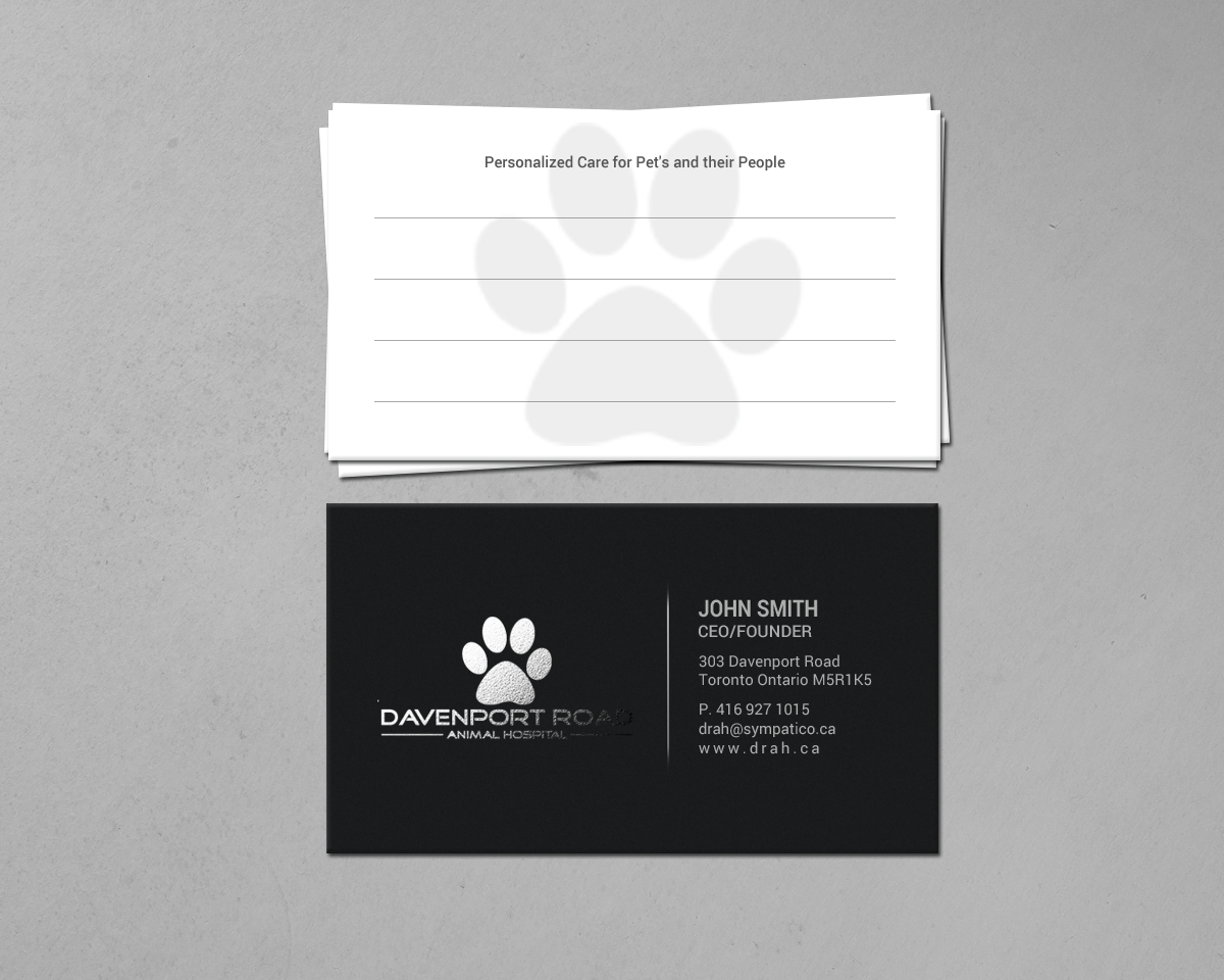 Diseño de Tarjeta de Presentación por chandrayaan.creative para Davenport Road Animal Hospital | Diseño #17467588