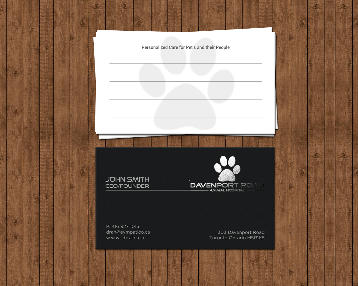 Diseño de Tarjeta de Presentación por chandrayaan.creative para Davenport Road Animal Hospital | Diseño #17467589