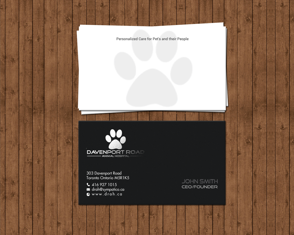 Business Card Design by chandrayaan.creative for Davenport Road Animal Hospital | Design #17467770