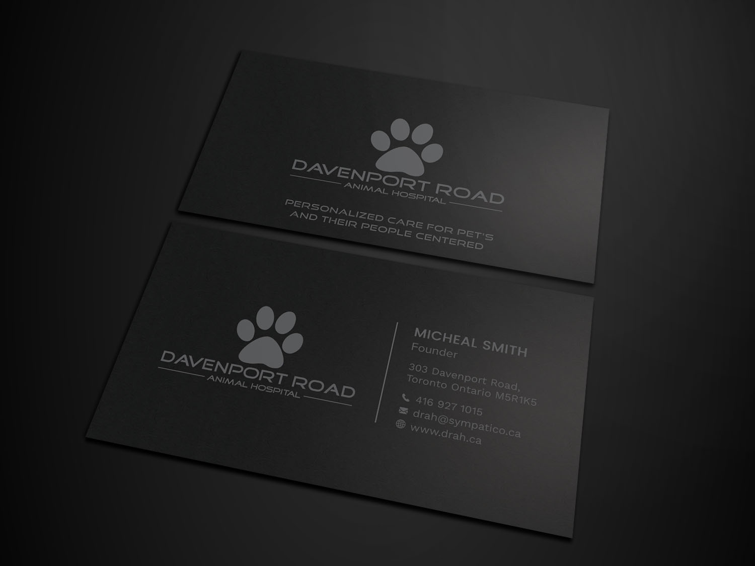 Business Card Design by Tripti Ranjan Gain for Davenport Road Animal Hospital | Design #17460056