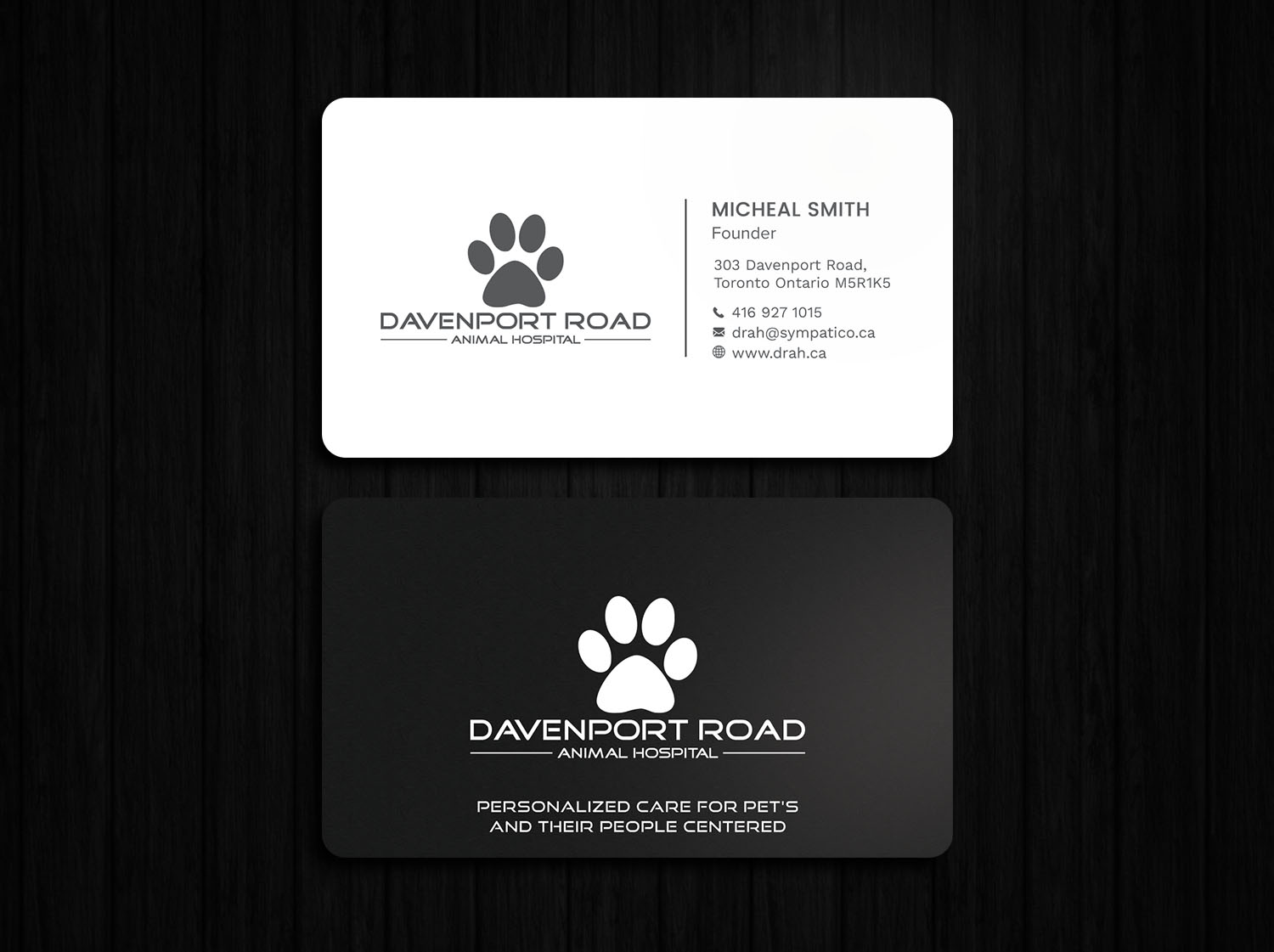 Visitenkarten-Design von Tripti Ranjan Gain für Davenport Road Animal Hospital | Design #17460058