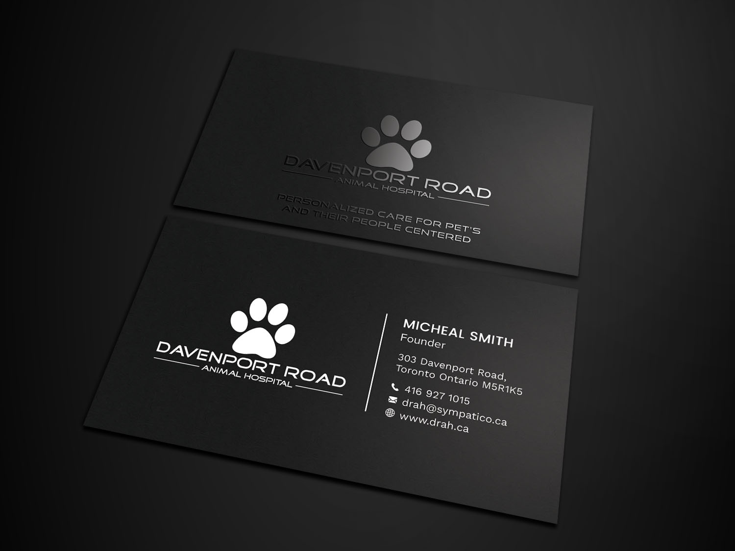 Design de Carte de Visite par Tripti Ranjan Gain pour Davenport Road Animal Hospital | Design #17460062