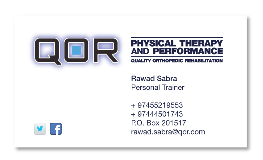 Business Card Design by Simon Hon for QOR Physical Therapy & Performance  | Design #17456115
