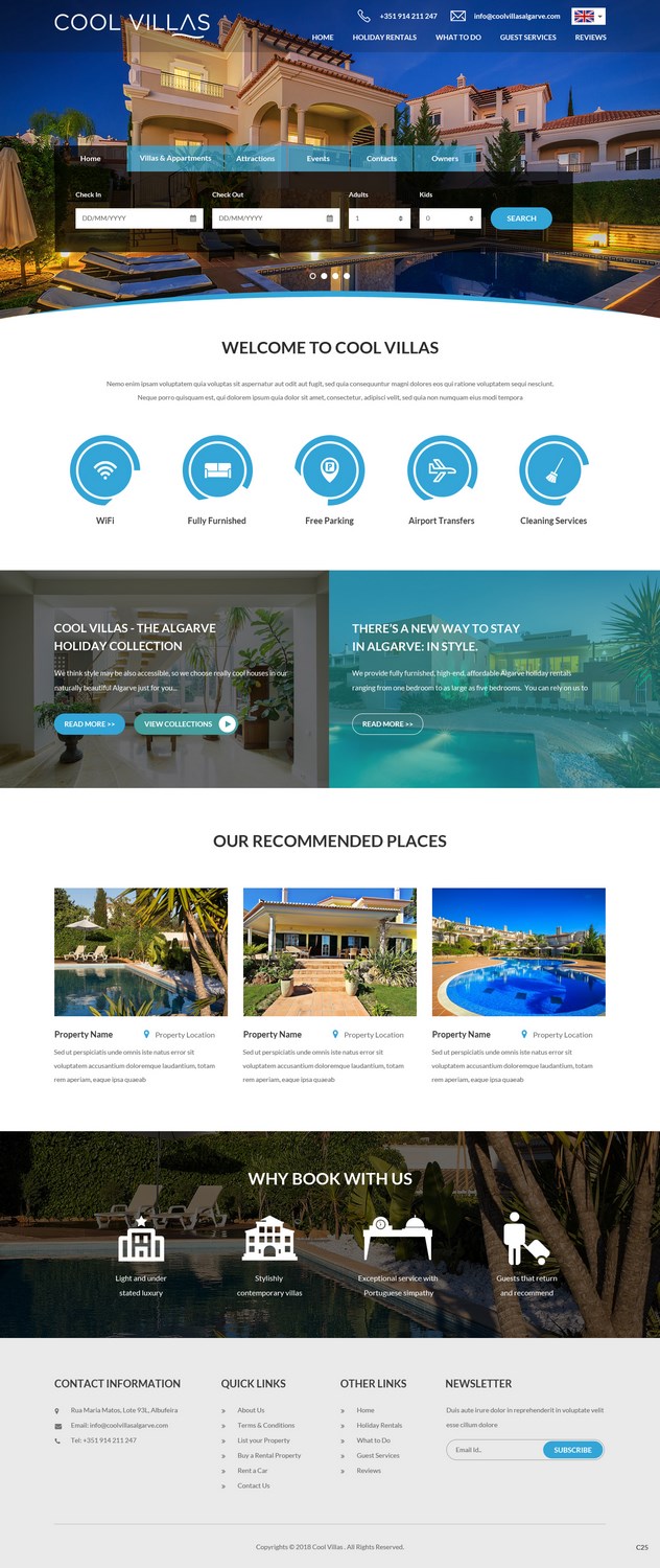 Wordpress Design by pb for Cool Villas, Lda. | Design #17480415