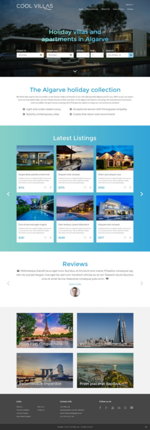 Wordpress Design by pb for Cool Villas, Lda. | Design: #17480416