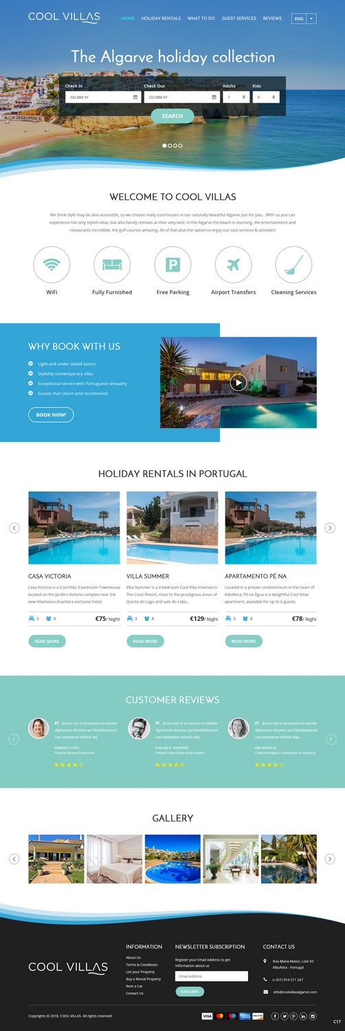 Wordpress Design by pb for Cool Villas, Lda. | Design #17480418
