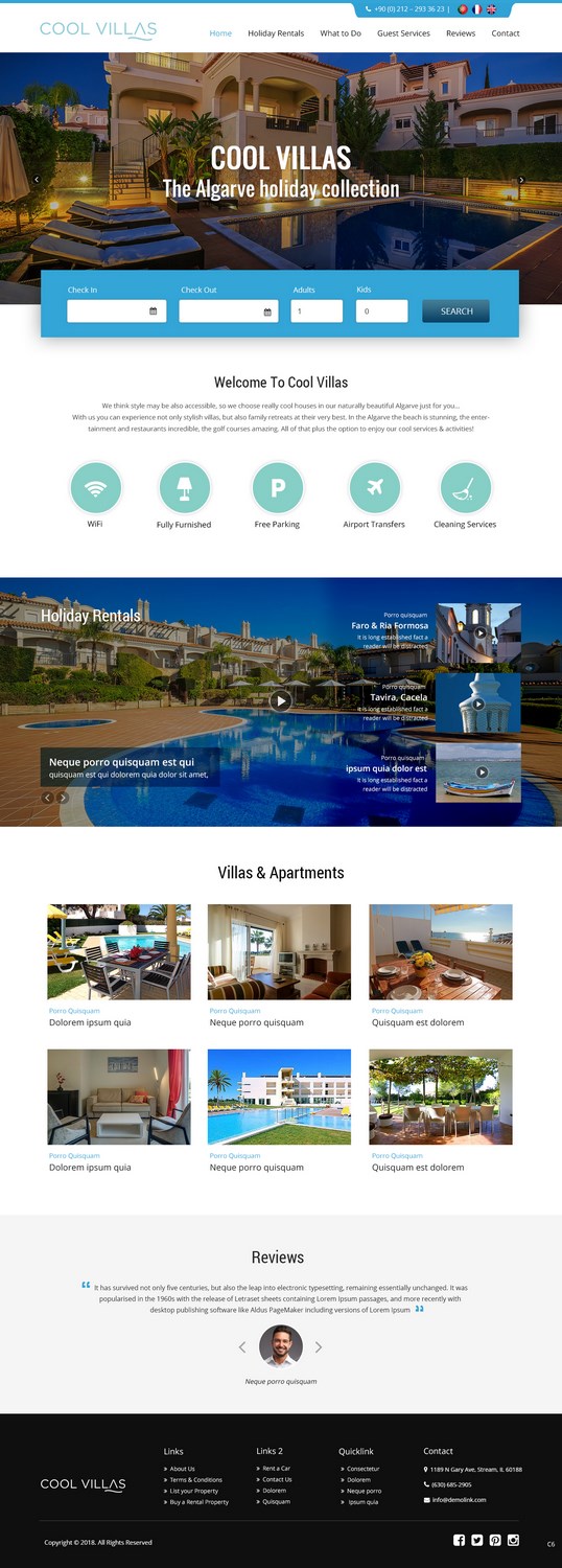 Wordpress Design by pb for Cool Villas, Lda. | Design #17480422