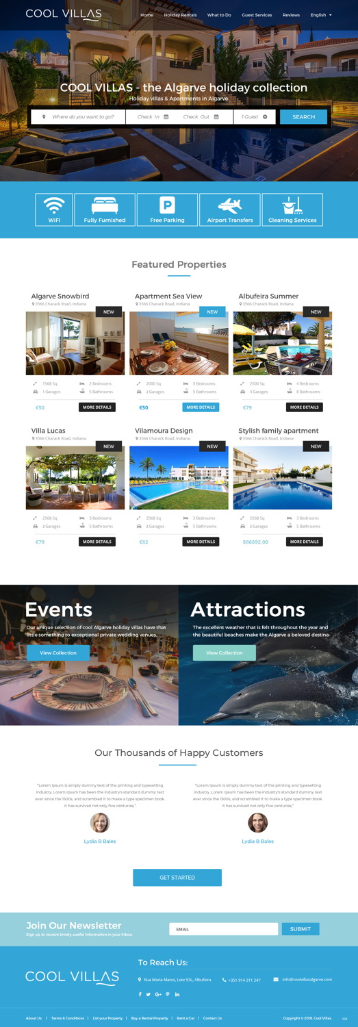 Wordpress Design by pb for Cool Villas, Lda. | Design #17480426