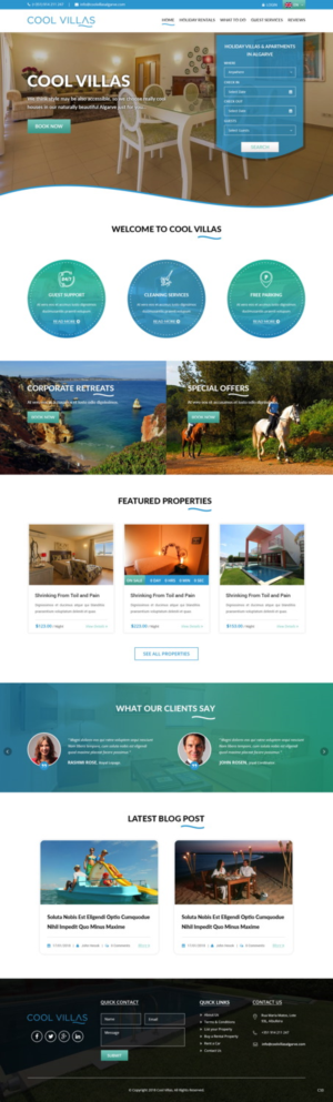 Wordpress Design by pb for Cool Villas, Lda. | Design: #17480427