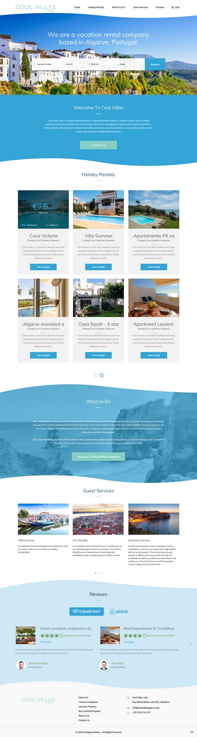 Wordpress Design by pb for Cool Villas, Lda. | Design #17492771