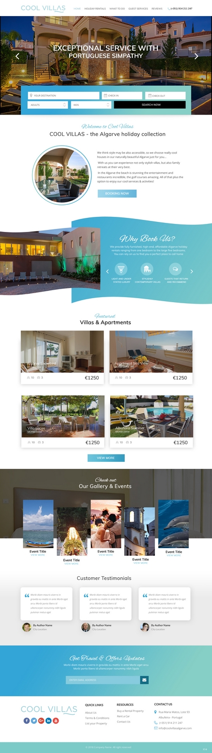 Wordpress Design by pb for Cool Villas, Lda. | Design #17492772