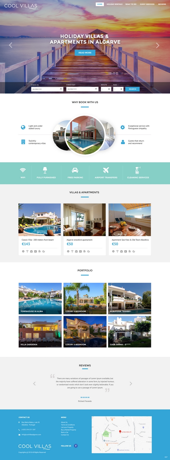 Wordpress Design by pb for Cool Villas, Lda. | Design #17492773