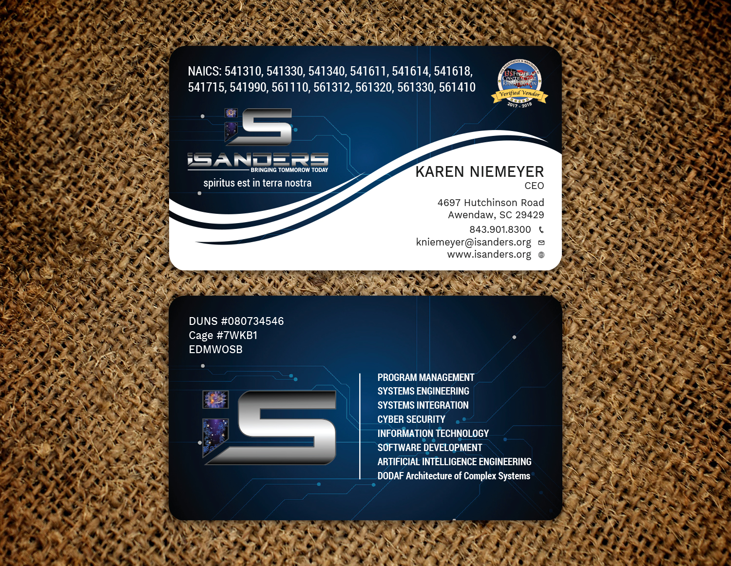 Business Card Design by Tripti Ranjan Gain for iSanders Enterprise, LLC | Design #17533372