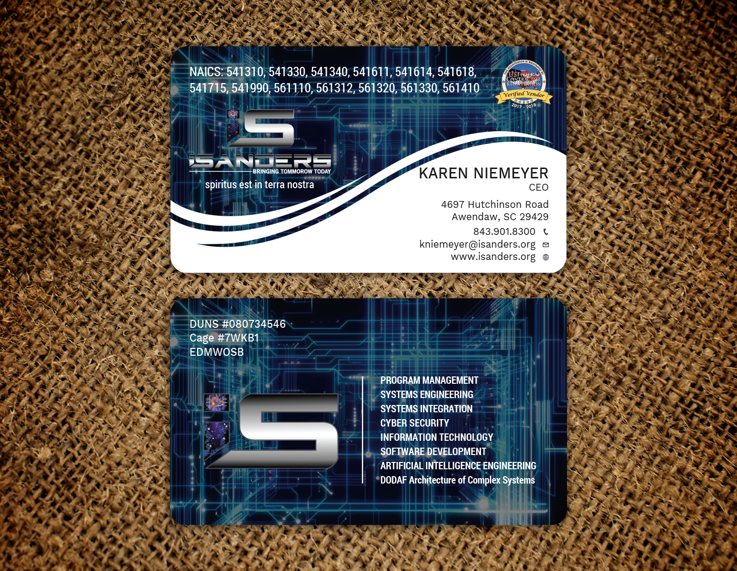 Design de Carte de Visite par Tripti Ranjan Gain pour iSanders Enterprise, LLC | Design #17533374