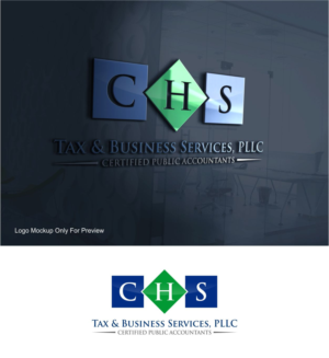 I'm not sure, definitely CHS.  If you can incorporate the whole business name into the design that's great, if you can include Certified Public Accountants that's even better. But CHS is the primary purpose of the logo.  | Logo Design by V Solutions