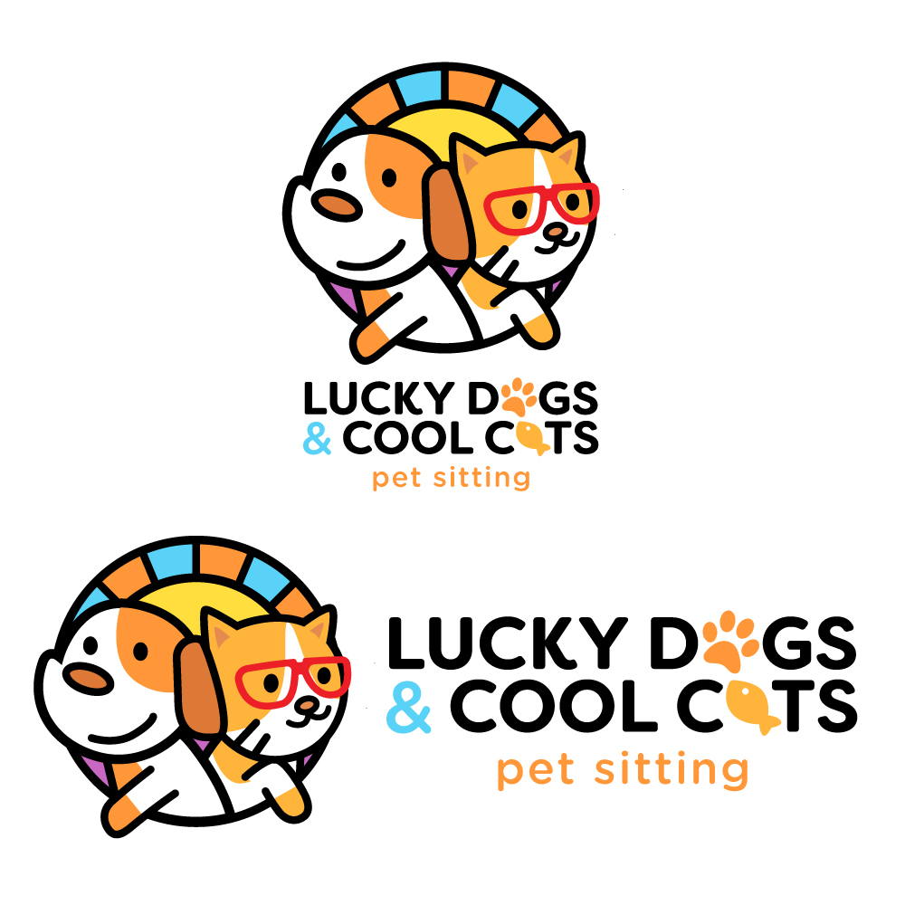 Logo Design by Daniel Harvel Ivano for Lucky Dogs & Cool Cats Pet Care | Design #17548174
