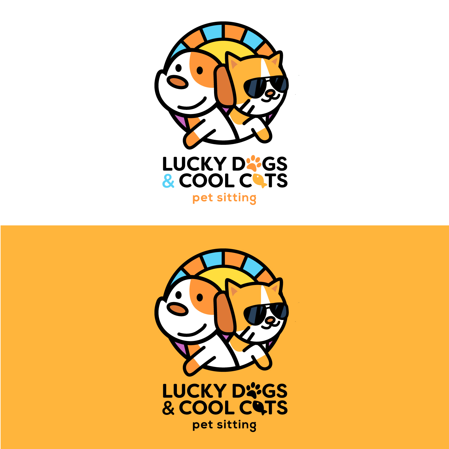 Logo Design by Daniel Harvel Ivano for Lucky Dogs & Cool Cats Pet Care | Design #17794656