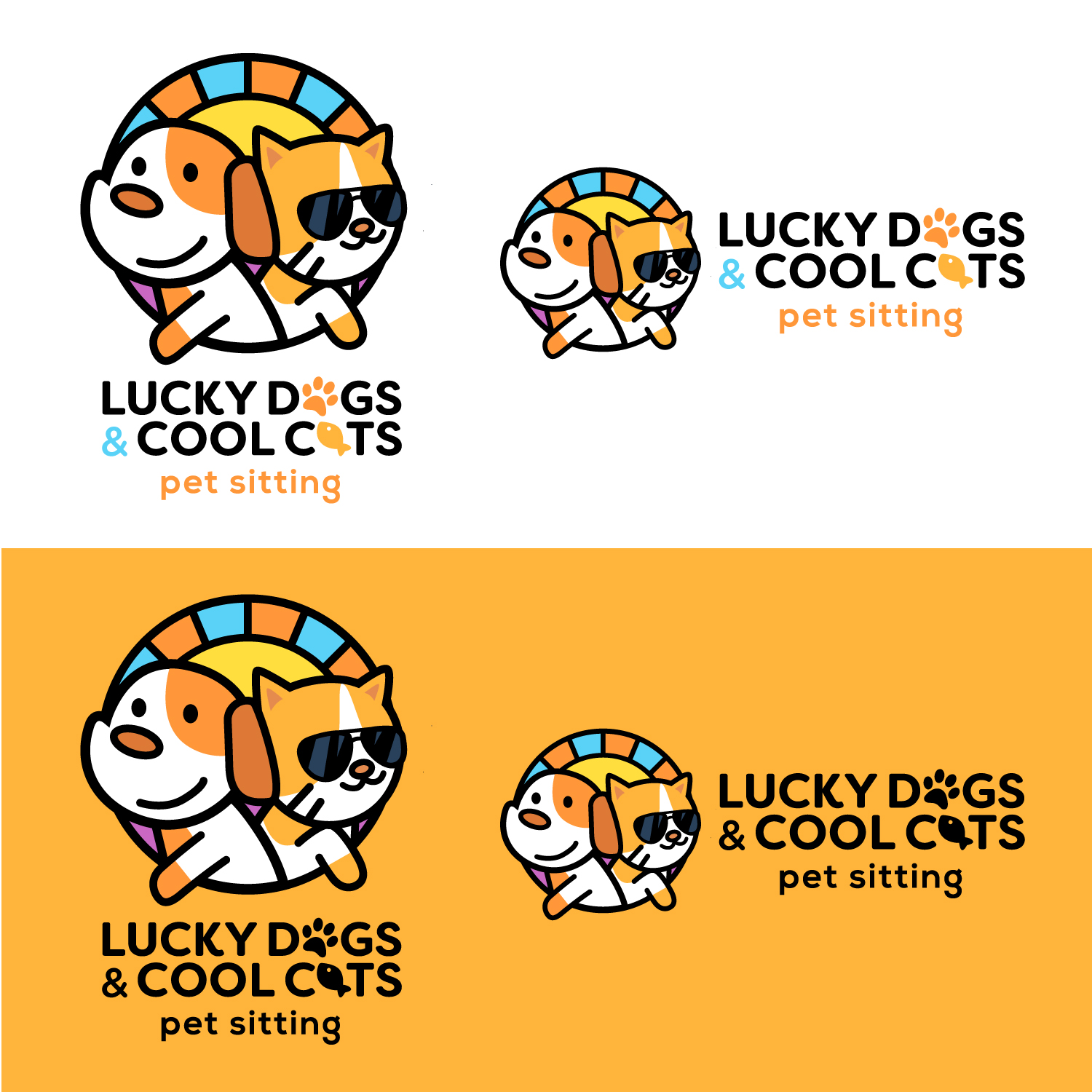 Logo Design by Daniel Harvel Ivano for Lucky Dogs & Cool Cats Pet Care | Design #17804571