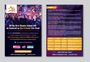All the Arts Theatre School Leaflet - Kids classes | Diseño de Flyer por alex989