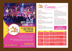 All the Arts Theatre School Leaflet - Kids classes | Diseño de Flyer por meet007