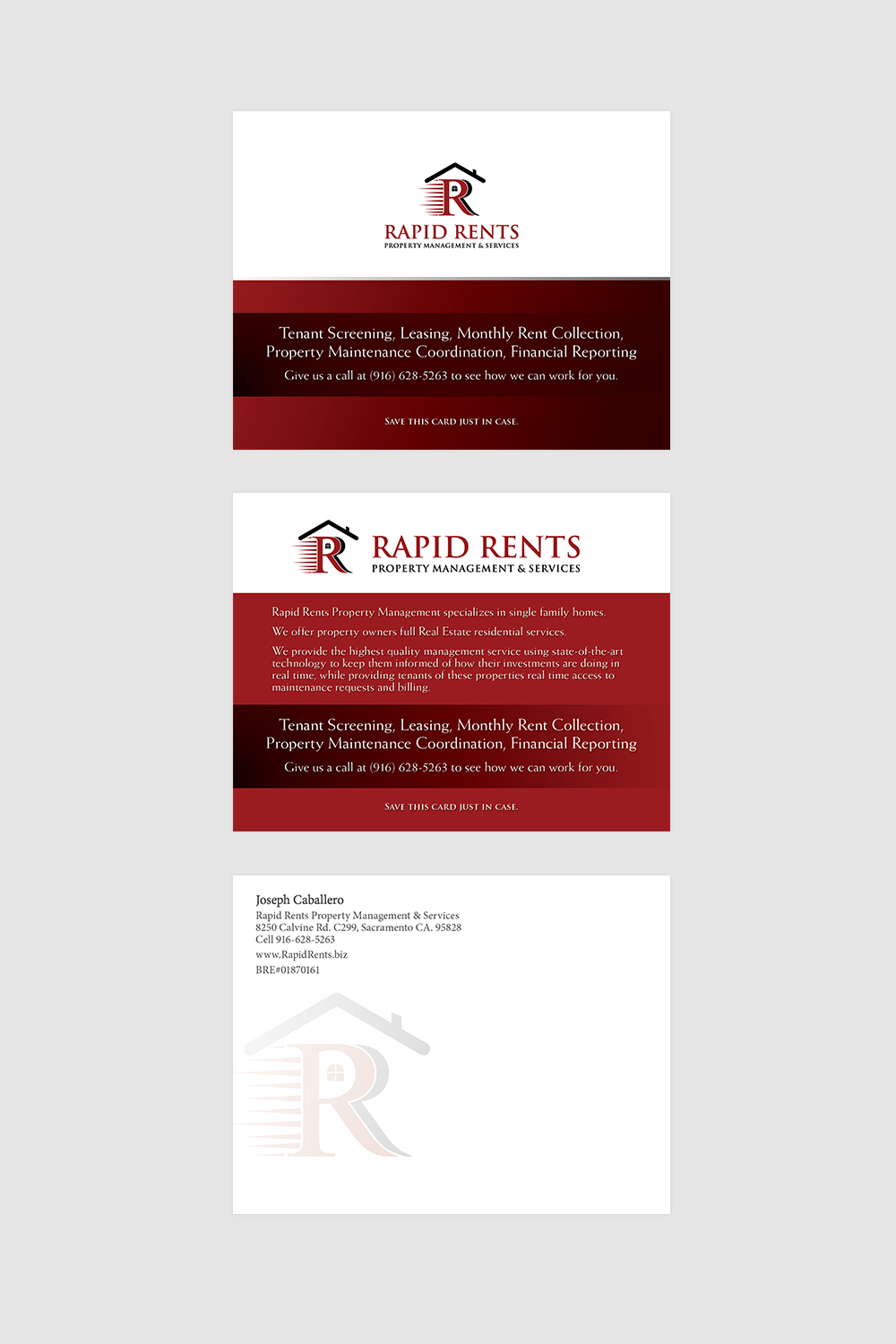 Diseño de Postal por senja para Rapid Rents Property Management & Services | Diseño #17493093