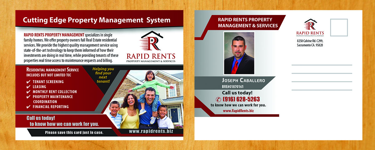 Diseño de Postal por Venus L. Penaflor para Rapid Rents Property Management & Services | Diseño #17505736