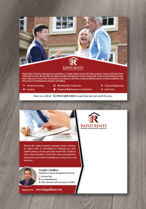 Diseño de Postal por alex989 para Rapid Rents Property Management & Services | Diseño: #17490593